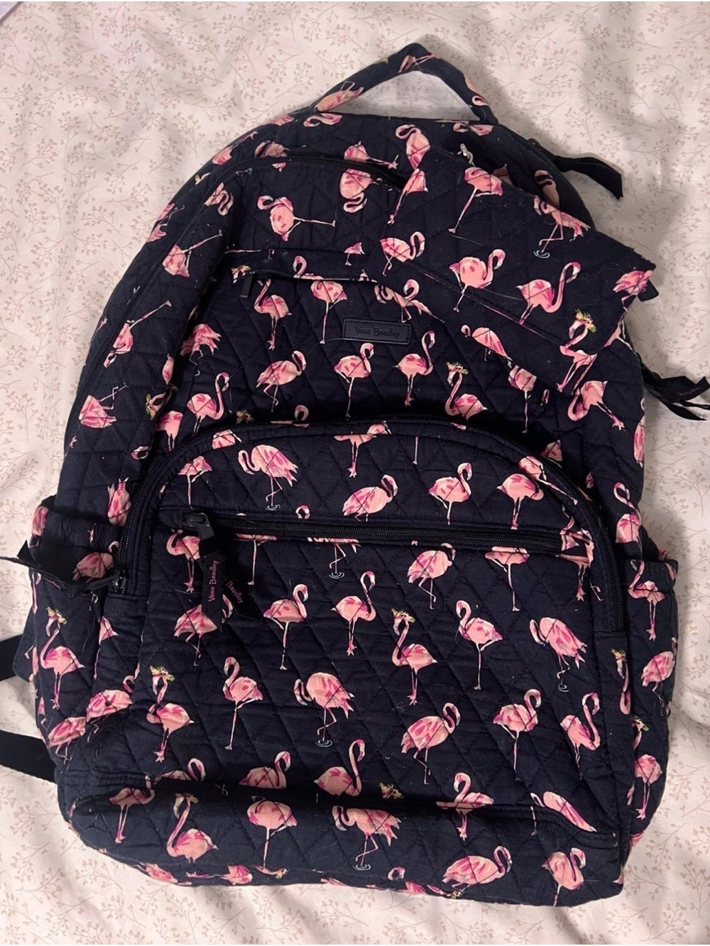 Vera Bradley Quilted Flamingo Backpack Set